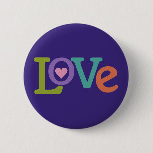 Kleurrijke liefdesknop ronde button 5,7 cm