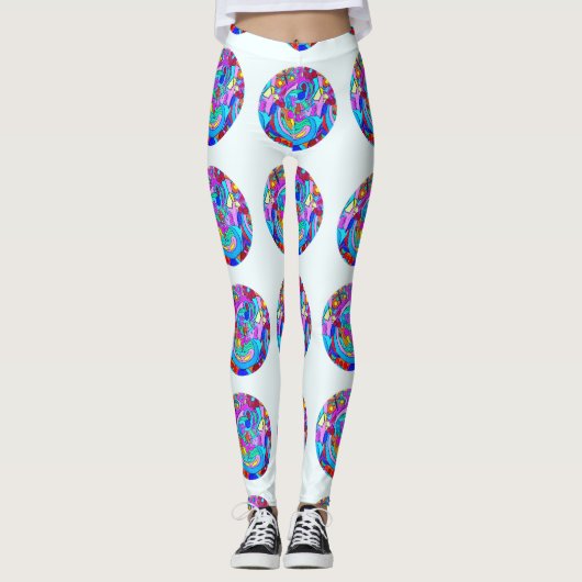kleurrijke liefdeskringen leggings (Voorkant)