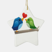 Kleurrijke liefdesvogels keramisch ornament (Rechts)