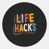 Kleurrijke Life Hacks Embleem Ronde Sticker (Voorkant)