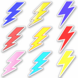 Kleurrijke Lightning Bolt Pack Stickers