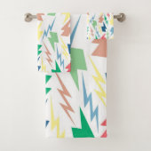 Kleurrijke Lightning Y2K Indie Levendige Badkamers Bad Handdoek (Insitu)