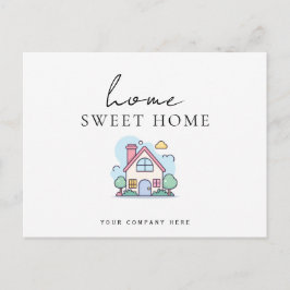 Kleurrijke lijn Home Sweet Home Nieuwe huiseigenaa Briefkaart