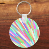 Kleurrijke Lijnen Abstract Ontwerp Sleutelhanger (Voorkant)