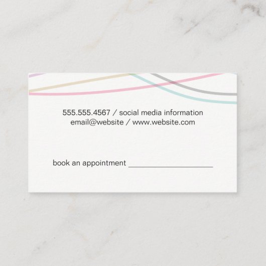 Kleurrijke lijnen / Afspraak Afsprakenkaartje (Achterkant)