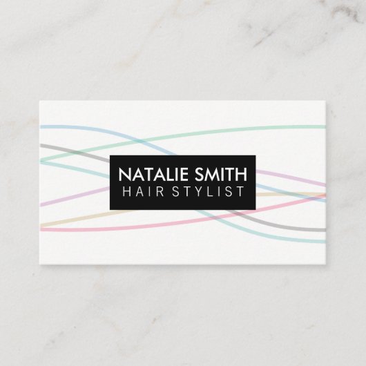 Kleurrijke lijnen / Benoeming Afsprakenkaartje (Voorkant)