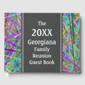 Kleurrijke lijnen Family Reunion Guest Book Gastenboek (Voorkant)