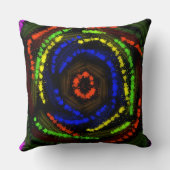 Kleurrijke lijnen op zwart decoratief Sierkussen (Achterkant)