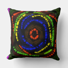 Kleurrijke lijnen op zwart decoratief Sierkussen