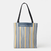 Kleurrijke lijnen tote bag (Achterkant)