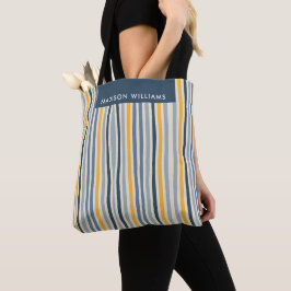 Kleurrijke lijnen tote bag