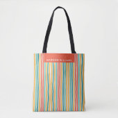Kleurrijke lijnen tote bag (Voorkant)