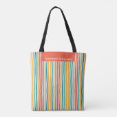 Kleurrijke lijnen tote bag (Achterkant)