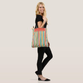 Kleurrijke lijnen tote bag (Op model)