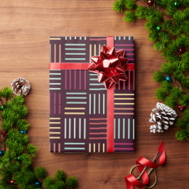 Kleurrijke lijnen vierkant cadeaupapier