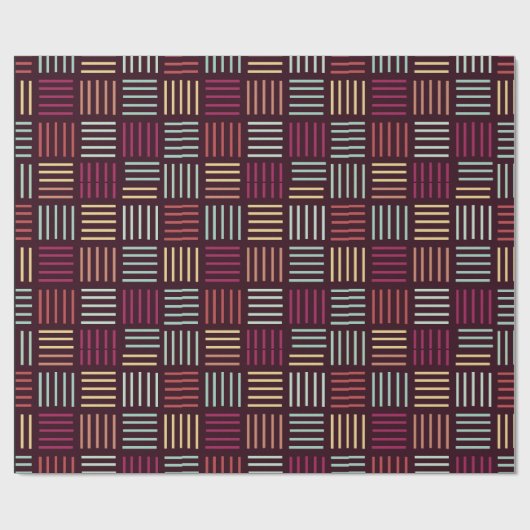 Kleurrijke lijnen vierkant cadeaupapier (Vlak)