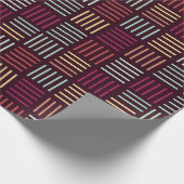 Kleurrijke lijnen vierkant cadeaupapier (Hoek)