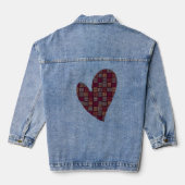 Kleurrijke lijnen vierkant denim jacket (Achterkant)