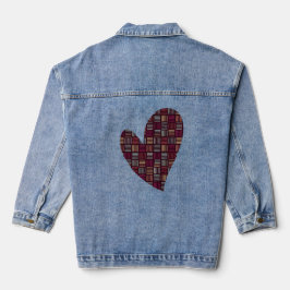 Kleurrijke lijnen vierkant denim jacket