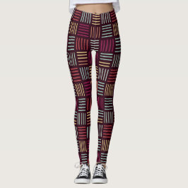 Kleurrijke lijnen vierkant leggings