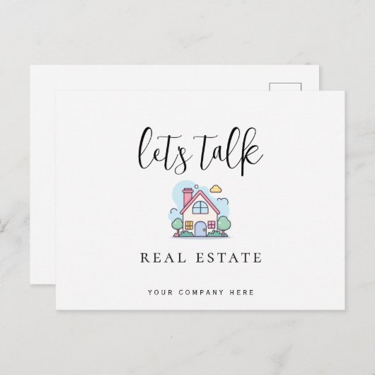 Kleurrijke Lijnkunst Laten we het hebben over Vast Briefkaart (Voorkant / Achterkant)