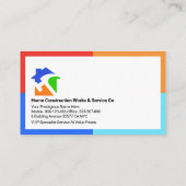 Kleurrijke Lijst Handyman Constructie Visitekaartje (Achterkant)