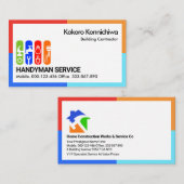 Kleurrijke Lijst Handyman Constructie Visitekaartje (Voorkant / Achterkant)