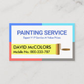 Kleurrijke Lijsten penseel schilderij Stripe Visitekaartje (Voorkant)