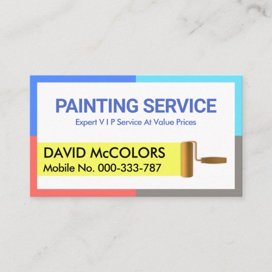 Kleurrijke Lijsten penseel schilderij Stripe Visitekaartje (Voorkant)