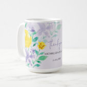 Kleurrijke Lila Boho Floral Waterverf Koffiemok (Voorkant links)