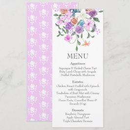 Kleurrijke Lila Perzik Kleur Mix Boeket Dinner Men Kaart