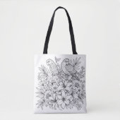 Kleurrijke Lilly en papegaaien met bloemen kleuren Tote Bag (Voorkant)