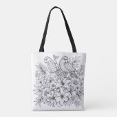 Kleurrijke Lilly en papegaaien met bloemen kleuren Tote Bag (Achterkant)