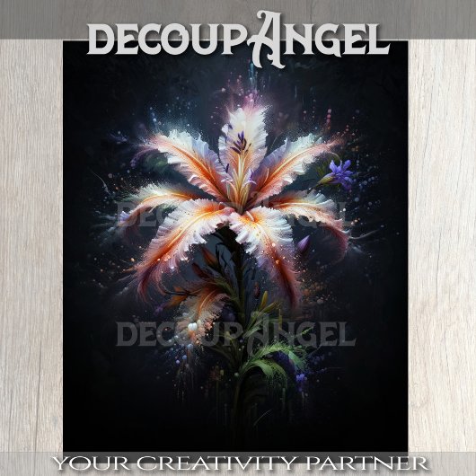 Kleurrijke Lily Decoupage Tissuepapier
