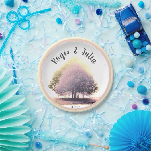 Kleurrijke Limoen in Foggy Weather aanpasbaar Papieren Bordje (Feest)