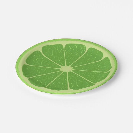 Kleurrijke limoen Kids verjaardagsfeestje Modern G Papieren Bordje (Gekanteld)