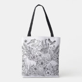 Kleurrijke Line Art Design Kleuren Tote Bag (Achterkant)
