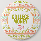 Kleurrijke Line Art Tips gewaardeerd | Studiegeld Ronde Button 6,0 Cm (Voorkant)