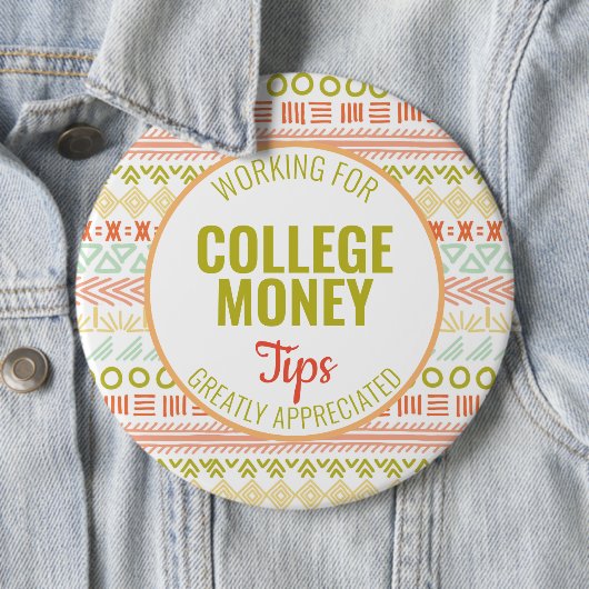 Kleurrijke Line Art Tips gewaardeerd | Studiegeld Ronde Button 6,0 Cm (In situ)