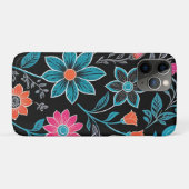 Kleurrijke Linoprint bloemenpatroon Case-Mate iPhone Case (Achterkant (horizontaal))