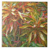 "KLEURRIJKE LINTACHTIGE BLADEREN" KERAMISCHE TEGEL TEGELTJE (Voorkant)