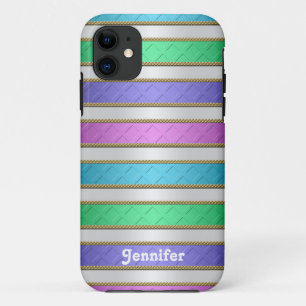 Kleurrijke linten strepen gepersonaliseerde kunst Case-Mate iPhone case