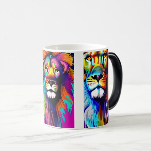 Kleurrijke Lions Digitale Kunst Magische Mok (Voorkant rechts)