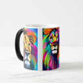 Kleurrijke Lions Digitale Kunst Magische Mok (Voorkant links)
