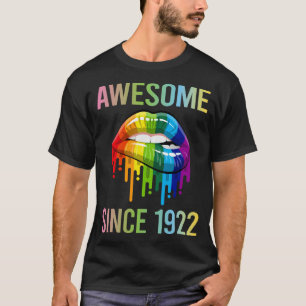 Kleurrijke lippen - Geweldige sinds 1922 T-shirt