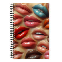 Kleurrijke Lippen Hardcover Spiraal Notebook