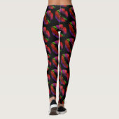 Kleurrijke Lippen Modern Zwart #3 Leggings (Achterkant)