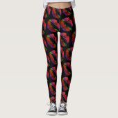 Kleurrijke Lippen Modern Zwart #3 Leggings (Voorkant)