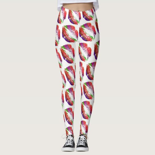 Kleurrijke Lippen Moderne Witte #2 Leggings