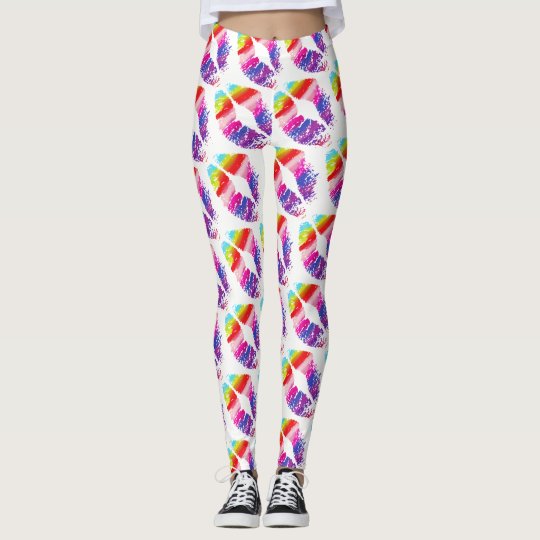 Kleurrijke Lippen Moderne Witte #4 Leggings